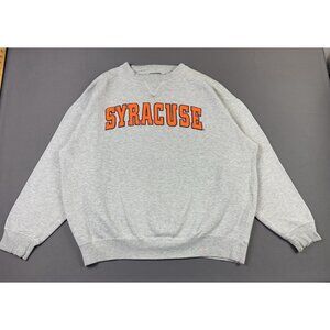 Rare Vintage Y2K Syracuse University New York Gray Crewneck Sweater XL Champs
